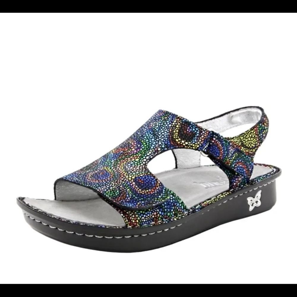 NEW Alegria Viki Rainbow Cyclone leather adjustable wedges sandals 5.5 EUR 36